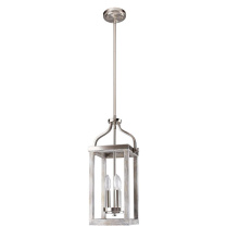 Eglo 203612A - 3 LT Open Frame Pendant w/ Brushed Nickel & Painted Grey Driftwood Effect Finish