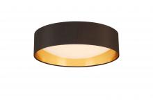 Eglo 204721A - Integrated LED 16" Ceiling Light w/ Black & Gold Fabric Shade w/ White Acrylic Diffuser