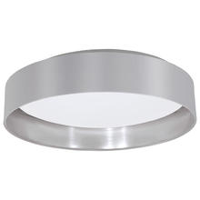Eglo 31623A - 1 LT Integrated LED Ceiling Light w/ Grey & Sliver Finish & White Plastic Diffuser