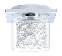 Eglo 91732A - 1 LT Ceiling Light w/ Chrome Finish & Clear Glass Shade Surrounding Spiral Chrome Accent