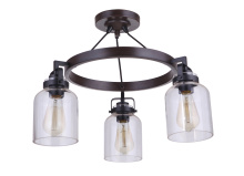 Craftmade 53653-FBDT - 3 Light Convertible Semiflush