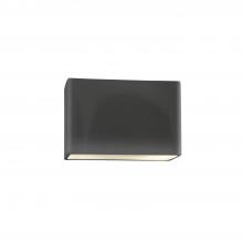 Justice Design Group CER-5640W-GRY-LED1-1000 - Small ADA Rectangle (Outdoor) LED Wall Sconce - Closed Top