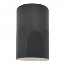 Justice Design Group CER-1260W-GRY - Large Cylinder - Closed Top (Outdoor)