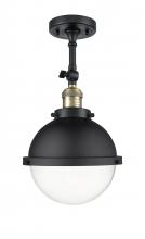 Innovations Lighting 201F-BAB-HFS-82-BK - Hampden - 1 Light - 9 inch - Black Antique Brass - Adjustable Semi-Flush Mount