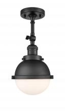Innovations Lighting 201F-BK-HFS-61-BK - Hampden - 1 Light - 7 inch - Matte Black - Adjustable Semi-Flush Mount