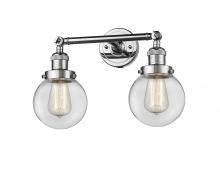 Innovations Lighting 208-PC-G202-6 - Beacon - 2 Light - 17 inch - Polished Chrome - Adjustable Bath Vanity Light
