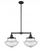 Innovations Lighting 209-BK-G544 - Oxford - 2 Light - 25 inch - Matte Black - Stem Hung - Adjustable Island Light