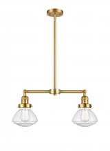 Innovations Lighting 209-SG-G324 - Olean - 2 Light - 22 inch - Satin Gold - Stem Hung - Adjustable Island Light