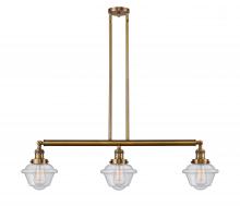 Innovations Lighting 213-BB-G534 - Oxford - 3 Light - 40 inch - Brushed Brass - Stem Hung - Adjustable Island Light