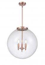 Innovations Lighting 221-3S-AC-G204-18-LED - Beacon - 3 Light - 18 inch - Antique Copper - Cord hung - Pendant