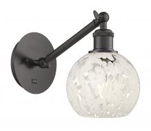 Innovations Lighting 317-1W-OB-G1216-6WM - White Mouchette - 1 Light - 6 inch - Oil Rubbed Bronze - Adjustable Sconce
