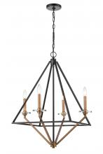 Innovations Lighting 331-4CR-BBG - Raleigh - 4 Light - 24 inch - Black Brushed Brass - Chain Hung - Chandelier