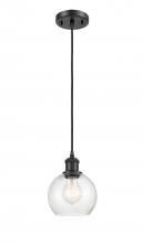 Innovations Lighting 516-1P-BK-G124-6 - Athens - 1 Light - 6 inch - Matte Black - Cord hung - Mini Pendant