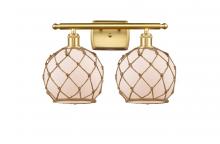 Innovations Lighting 516-2W-SG-G121-8RB - Farmhouse Rope - 2 Light - 18 inch - Satin Gold - Bath Vanity Light
