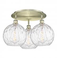Innovations Lighting 516-3C-AB-G1215-10 - Athens Water Glass - 3 Light - 22 inch - Antique Brass - Flush Mount