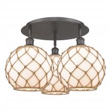 Innovations Lighting 516-3C-OB-G121-10RB - Farmhouse Rope - 3 Light - 22 inch - Oil Rubbed Bronze - Flush Mount