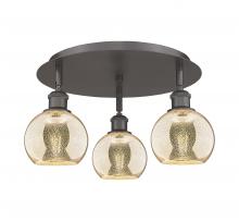 Innovations Lighting 516-3C-OB-G128-6 - Athens - 3 Light - 18 inch - Oil Rubbed Bronze - Flush Mount