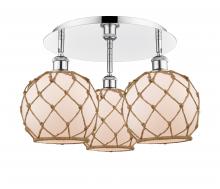 Innovations Lighting 516-3C-PC-G121-8RB - Farmhouse Rope - 3 Light - 20 inch - Polished Chrome - Flush Mount