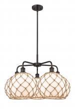 Innovations Lighting 516-5CR-OB-G121-10RB - Farmhouse Rope - 5 Light - 29 inch - Oil Rubbed Bronze - Stem hung - Chandelier