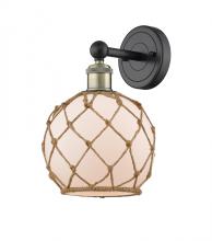 Innovations Lighting 616-1W-BAB-G121-8RB - Farmhouse Rope - 1 Light - 8 inch - Black Antique Brass - Sconce
