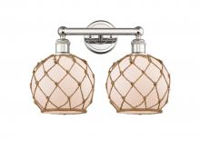 Innovations Lighting 616-2W-PN-G121-8RB - Farmhouse Rope - 2 Light - 17 inch - Polished Nickel - Bath Vanity Light