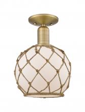 Innovations Lighting 716-1C-BB-G121-8RB - Farmhouse Rope - 1 Light - 8 inch - Brushed Brass - Semi-Flush Mount