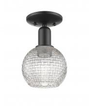 Innovations Lighting 716-1C-BK-G122C-6CL - Athens - 1 Light - 6 inch - Matte Black - Semi-Flush Mount