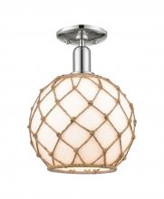 Innovations Lighting 716-1C-PN-G121-8RB - Farmhouse Rope - 1 Light - 8 inch - Polished Nickel - Semi-Flush Mount