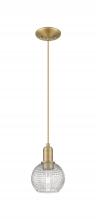 Innovations Lighting 716-1P-BB-G122C-6CL - Athens - 1 Light - 6 inch - Brushed Brass - Cord hung - Mini Pendant