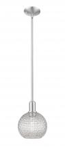 Innovations Lighting 716-1S-SN-G122C-8CL - Athens - 1 Light - 8 inch - Brushed Satin Nickel - Stem hung - Mini Pendant