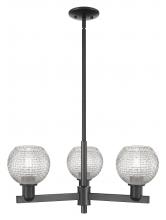 Innovations Lighting 716-3CR-BK-G122C-6CL - Athens - 3 Light - 28 inch - Matte Black - Stem hung - Flush Mount