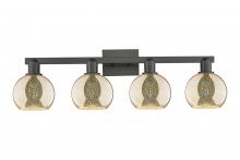 Innovations Lighting 716-4W-BK-G128-6 - Athens - 4 Light - 33 inch - Matte Black - Bath Vanity Light