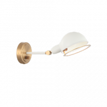 Matteo Lighting S00711AGWH - Blare Aged Gold Brass + White Wall Sconce