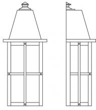Arroyo Craftsman HW-8LCR-MB - 8" hartford long body flush wall mount