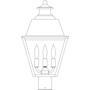 Arroyo Craftsman INP-10MRCS-AB - 10" inverness post mount with metal roof