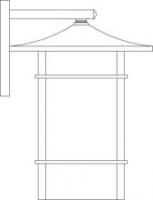 Arroyo Craftsman KAB-12TSWO-S - 12" katsura wall mount with toshi overlay