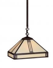 Arroyo Craftsman PSH-12WO-BK - 12" prairie stem hung pendant