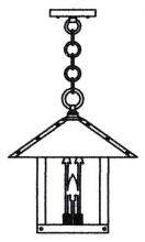 Arroyo Craftsman TRH-12AROF-AB - 12" timber ridge pendant with arrow filigree