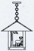Arroyo Craftsman TRH-16DROF-AB - 16" timber ridge pendant with deer filigree