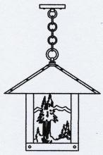 Arroyo Craftsman TRH-16MNTN-AB - 16" timber ridge pendant with mountain filigree