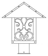 Arroyo Craftsman TRP-12ASGW-RC - 12" timber ridge post mount with ashbury  filigree