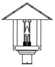 Arroyo Craftsman TRP-16ARF-RC - 16" timber ridge post mount with arrow filigree