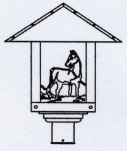 Arroyo Craftsman TRP-16HSTN-RC - 16" timber ridge post mount with horse filigree