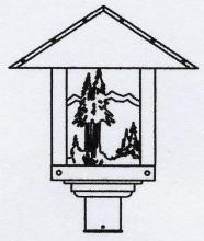 Arroyo Craftsman TRP-16MNCR-RC - 16" timber ridge post mount with mountain filigree