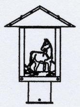 Arroyo Craftsman TRP-9HSWO-RC - 9" timber ridge post mount with horse filigree