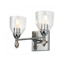 Lucas McKearn BB1000PC-2-F1S - Felice 2 Light Vanity Light In Polished Chrome With Silver Accents