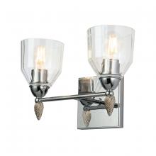 Lucas McKearn BB1000PC-2-F2S - Felice 2 Light Vanity Light In Polished Chrome With Silver Accents