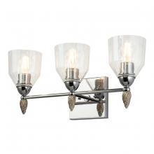 Lucas McKearn BB1000PC-3-F2S - Felice 3 Light Vanity Light In Polished Chrome With Silver Accents