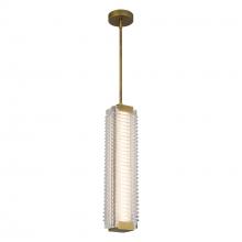 ALORA PD374624VBCR-UNV - Alai 24-in Vintage Brass/Ribbed Glass LED Pendant