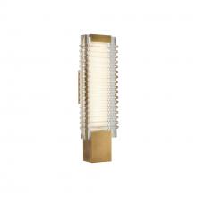 ALORA WV374118VBCR - Alai 17-in Vintage Brass/Ribbed Glass LED Wall Vanity